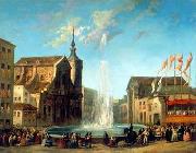 unknow artist, European city landscape, street landsacpe, construction, frontstore, building and architecture. 152